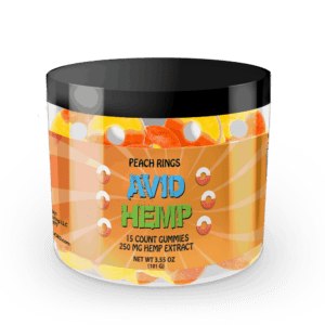 Avid Hemp CBD Peach Gummy Rings 250mg 15ct