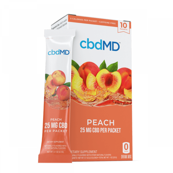 cbdMD CBD Powdered Drink Mix PEACH - 25MG - 10 COUNT