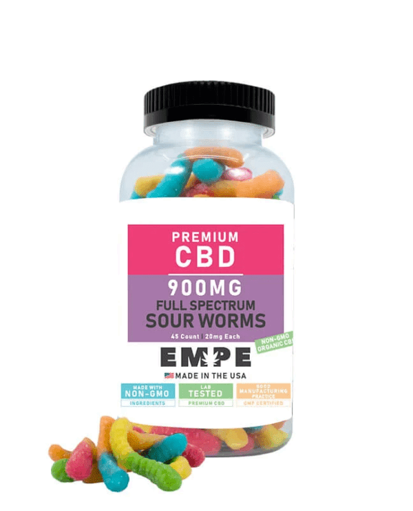 EMPE USA CBD Full Spectrum Sour Worms Gummies 900mg